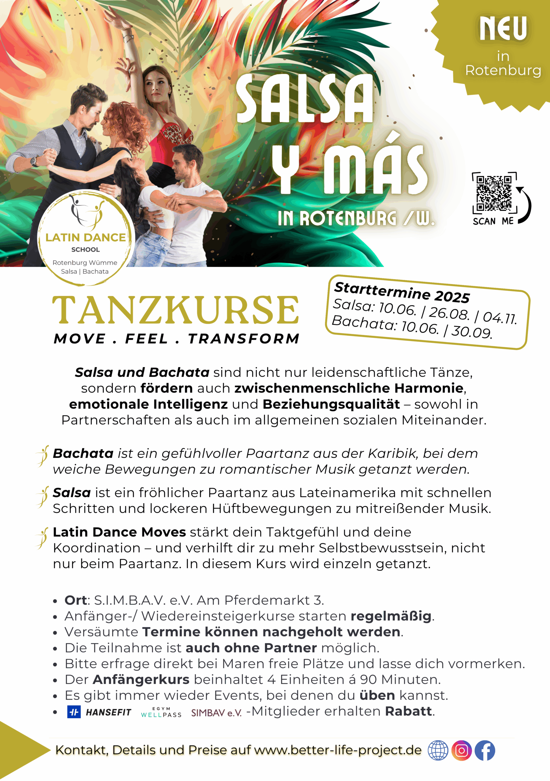 Latin Dance Tanzkurse - Flyer